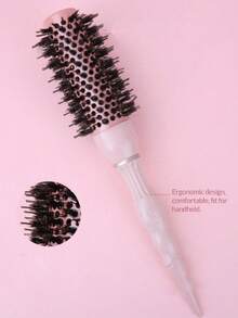 1 chiếc lược lăn cán bằng nhôm phủ gốm công nghệ nano, lông nylon, đầu lông heo, dùng trong salon. - Hồng - Xem 2