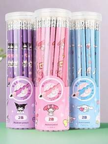 1 Set Of 30 Colors Sanrio Characters (Pompompurin, Kuromi, My Melody) Sketching And Writing Pencils - Creative And Fashionable Design, Perfect Gift For Friends And Family, Improve Writing Skills, Adorable Cartoon Figures