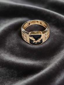 男士飛鷹鍍金戒指,嘻哈潮流