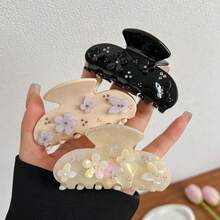 1 Uds. Pinzas para el cabello para mujer, Cottagecore coreano, flor 3D, diamante, dulce y lindo agarre para el cabello a] accesorios para el cabello Kawaii para niñas O2HS - C - Ver 1