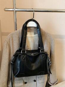 Geantă vintage maro, de mare capacitate, geantă de umăr, geantă crossbody, geantă de navetă zilnică pentru femei de afaceri. Geantă de mână casual nouă, capacitate mare, curea de umăr lată, poate fi folosită ca geantă de umăr sau geantă crossbody. - Multicolor - Vizualizare 5