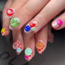 3D Buttons Gel Nail Art Mold Silicone Tools Nails Button Small Model Resin Buckle Molds For Accessories Supplies - Zyxp047 - 查看 4