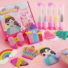 Qinbao DIY Bead Art Kits For Kids Boys And Girls Over 3 Years Easy To DIY Creative Diamond Art Sticker Craft By Numbers Kits For Kids And Adult Beginners(Princess) - Multicolor - View 5