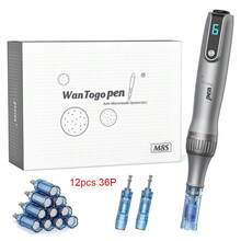 WanTogo Derrmapen Microneedling Derma Pen M8S With 12pcs Cartridge 0.25mm - 灰色 - 查看 9