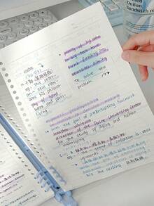 1pc A5 50 Sheets Thick Transparent Notebook, Practical For Students, Loose Leaf Binder, Meeting Notes, Diary, School & Office Supplies, Bible Copying, Classroom Notes, Stationery,Back To School - Multicolor - View 3