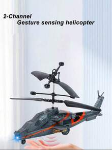Infrared Sensing Remote Control Helicopter, Made Of Anti-Fall Material. Birthday Gift, Sensing Helicopter, Remote Control Helicopter Airplane Plastic Flying Toy, Gesture Sensing Flying Device, Infrared Interactive Educational Toy, With LED Light Cover, Remote Control Not Included With Batteries. - Multicolor - View 4