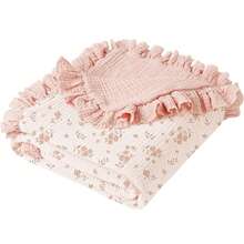 Chăn em bé bằng vải muslin xếp ly, thoáng khí và thoải mái cho trẻ sơ sinh và trẻ nhỏ, siêu mềm mại và nhẹ, vật dụng thiết yếu cho bé, quà tặng cho bé. - Nhiều màu - Xem 3
