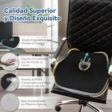 CYPN47*41cm Mas Grande - Cojin para Asiento Automovil Asientos para Auto con Dona para Hemorroides Cojin para Chofer Mejore Campo Visual y ComodidadFashion - Gris - Ver 7