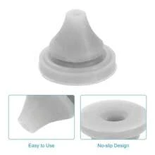 sourcing map 25 Stück Duschkopf Ersatzdüsen, Silikon Düsensprinkler Runde Spitze Duschkopf Reparaturteile Passend für Lochdurchmesser 5mm, Hellgrau-7286 - 5 mm - Übersicht 8