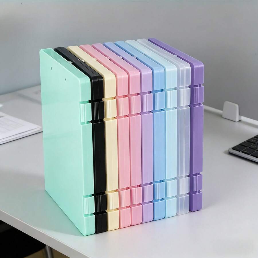 A Large-Capacity Plastic Folder With Storage Box, Ideal For Office Documents, Music Sheets, And Exam Papers. - Màu tím, 1 chiếc - Xem 1