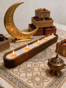 Este nuevo candelabro de madera con forma de barco es de gran tamaño y lujoso, lo que lo convierte en una opción ideal para crear una atmósfera de vacaciones en fiestas. Este candelabro de madera con aroma no solo es una elección perfecta para la iluminación y decoración del hogar, sino que también es especialmente adecuado para hogares, hoteles, el Ramadán, el Día de San Valentín, Pascua, fiestas, el Día de la Madre, cumpleaños, reuniones y otras ocasiones. También es un gran regalo para familiares y amigos. - Multicolor - Ver 6