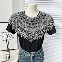 一套优雅花卉刺绣DIY亮片镂空刺绣披肩和袖子，正式礼服配饰，适用于晚礼服、旗袍，可DIY服装 - 彩色 - 查看 7