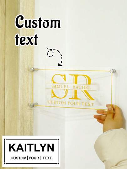 LICVIC Custom Text Acrylic Door Plaque, Personalized Name Sign For Home & Business, Customized Wall Decor Accessory, Customizable Gift For Housewarming, Stylish Interior Signage & Thoughtful Present For Birthdays, Anniversaries, Office Opening Occasions