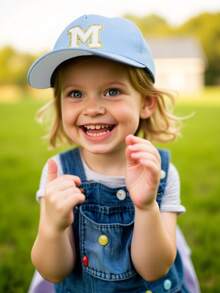 1pc A-Z 26 Letters Kids Baseball Cap, Suitable For 1-3 Years Old Toddler Girls, Outdoor Sun Hat - Baby Blue - View 6