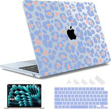 For MacBook Air 13.6 Inch Case A3240 M4 A3113 M3 A2681 M2 With Retina Dispaly, 2025 2024 2023 2022 Release, Plastic Hard Shell Case With Screen Protector & Keyboard Cover, Chalk Pink Bow - 豹紋 - 查看 12