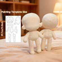 Mini Plush Doll Body Pattern (Makes 11.5cm Doll), A4 Size Reusable PET Stencil, DIY Doll Base, Easy Anime Character Sewing Template (8.3x11.7"), Reusable Anime / K-Pop Idol Doll Making Ruler - Multicolor - View 2