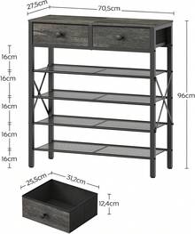 Estantes plegables para zapatos - Carbono + Negro - Ver 3