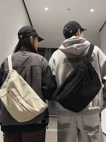 Men's Sling Bag - Unisex Minimalist Versatile Bag - Men's Large Capacity Chest Bag - Japanese Backpack - Student Waist Bag Shoulder Bag