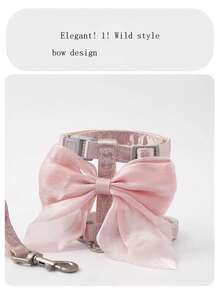 1 Set Cat/Dog Leash Anti-Escape Harness Leash With Bow Tie, Pet Walking Leash Suit - Multicolor - View 6