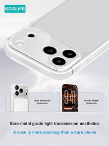 Koolife 1pc 17promax Phone Case, New Large Window Semi-Transparent Phone Protective Cover, High-Quality, Ultra-Thin Transparent Matte Finish With Precise Cutouts, Anti-Fingerprint, Suitable For IPhone 17ProMax/17/17Pro/16/16Pro/16ProMax - Translucent White - View 4