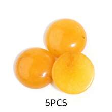 5-10pcs/Pack Natural Yellow Jade Cabochons, Multi-Size Gemstone Cabochons, Vintage Elegant Red Color, Handmade DIY Jewelry Embellishment, Suitable For Necklace, Ring, Bracelet, Jewelry Making - Topaz - View 10
