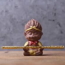 Estatua encantadora de Wukong, figurita deé, adorno hecho a mano, decoración de mascota deé de arcilla púrpura, decoración de mesa deé boutique, artesanías - C2--6x12cm - Ver 13