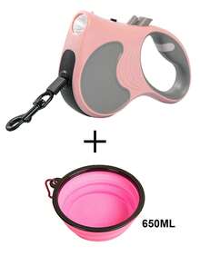 5米/16英尺可伸缩狗绳，带LED灯，适用于体重不超过77磅的狗狗，360°防缠绕尼龙带，防滑手柄 - 彩色 - 查看 12