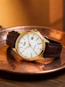 Casio Đồng hồ nữ DRESS Series thời trang tối giản, phong cách công sở thường ngày, hiển thị ngày bằng chữ số La Mã, chống nước, máy quartz, dây da thật, kiểu dáng Nhật Bản/Hàn Quốc, mặt số trắng MTP-1183Q-7A - trắng - Xem 7