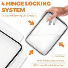 GHQ 40pc-Piece Food Storage Box Set Kitchen Storage Containers Lunch Boxes Stackable Reusable Snack & Lunch Boxes Plastic Snap-Fastening Storage Boxes  With Attached Labels & Markers For Food Storage & Kitchen Organization - Large Capacity - View 3
