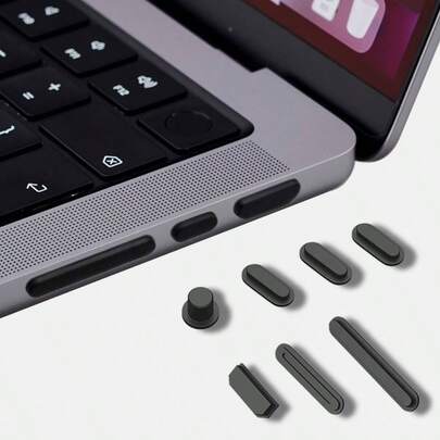14 piezas Juego de cubiertas antipolvo y tazas de suciedad para Pro 14/ Pro 16 M4 M3 M2 M1 Pro/ 2025 - 2021, Polvo, Thunderbolt, Accesorio de cubierta protectora para puerto de auriculares