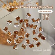 BAOSHIMAN Amber Color Square, Oval Nail Gems, Luxury Nail Art Accessories, Rhinestone Nail Jewelry For Women, Suitable For Acrylic Nail Design, Crystal, Half Round And DIY Nail Art Decorations, Valentine's Day, New Year Nail Supplies Nails - Multicolor - View 23