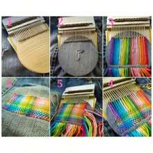 1件迷你织布机工具，缝纫收纳工具，手工木制迷你编织机，DIY宠物服装刺绣编织机，小型编织用品，修补刺绣机，缝纫配件，精致工艺品，多用途，适用于围巾、毛衣、刺绣、钩编、钩编套装、成人工艺品、手工活动、DIY手工活动、家庭娱乐、服装制作配件、祖母礼物、手工礼物、情人节礼物、开斋节礼物、宰牲节礼物