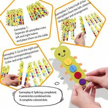 qixi 1 Conjunto Brinquedo Educativo para Crianças, Empilhamento e Classificação, Presente Matemático, Brinquedo de Quebra-cabeça de Classificação Pré-escolar, Habilidades Motoras Finas, Combinação de Cores, Treinamento Cognitivo Lagarta - Multicolorido - Visão 4