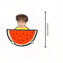 Custom Photo Palm Print Pillow - Hilarious Gag Gift, Realistic 3D Printed Face Design, Soft Plush Fabric, Perfect Personalized Present For Her - Watermelon - View 24