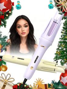 GENAI Máy uốn tóc xoay tự động, kẹp tóc xoay một chạm, máy uốn tóc bằng gốm, nhiều chế độ nhiệt độ, dễ dàng tạo kiểu tóc xoăn hoàn hảo. - Phích cắm loại C của EU (220-240V) - Xem 3