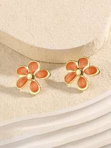 18K Gold Stainless Steel Earrings - Hypoallergenic, Multifunctional Elegant Ear Studs, Minimalist Fashion Design, Anti-Fading, Ideal Gift For Female Friends And Family - Multicolor - View 9