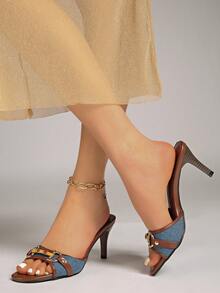 Women's Summer New Arrival Mid-Heel Open Toe Buckle Strap Sandals