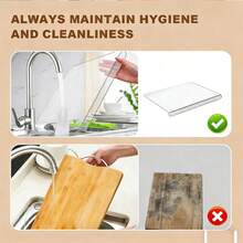 1块方形优质亚克力砧板 - 耐用纯色台面保护垫，带边缘，易于清洁，非纺织材质，仅限手洗 - 非常适合处理水果和蔬菜，完美的 情人节礼物 - 彩色 - 查看 3