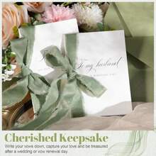 Wedding Vow Book2 Set Wedding Vow Books To My Usband We Vow Books Wit Ribbon And Envelopes Wax Seals A6 Bride And Groom Notebook  Bridal Sower Engaged Couple Gt Wedding   Green - SageGreen - View 5