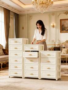 3/4/5/6 Tier Transparent Panel Rolling Multifunctional Storage Drawers - Single Door Collapsible Storage Cabinet - Plastic Drawer Storage Rack, Space-Saving Kitchen Storage Rack For Snacks, Beverages, Books, Clothes, Suitable For Kitchen, Living Room, Study, Bathroom, Etc. - Multicolor - View 2