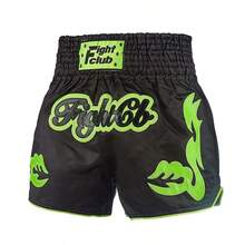 New Men's Boxing Shorts, Muay Thai Shorts With Embroidery, MMA Fighting Gear - Black - View 8