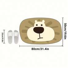 Absorbent Quick-Dry Silica Gel Rubber Bathroom Mat: Anti-Slip Mat, Soft & Comfortable - Cute Cartoon Animal Patterns, Cartoon Lion, Cartoon Bear - Bathroom And Home Decor - Mustard Yellow - View 8