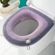 Easy Installation Comfortable Toilet Lid Bathroom Soft Thicker Warmer Stretchable Washable Cloth Toilet Seat Cover Pads - Multicolor - View 10