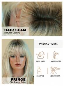 7JHH WIGS Tóc giả dài 24 inch màu vàng bạch kim sang trọng, kiểu tóc tỉa tầng, có mái, dành cho nữ, chất liệu sợi tổng hợp mềm mại, chịu nhiệt, thích hợp để đội hàng ngày, dự lễ hội âm nhạc, làm quà tốt nghiệp và quà tặng cho mẹ. - Platinum - Xem 8