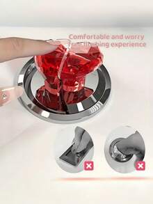 2个/4个心形马桶冲水按钮，美甲修容马桶水箱辅助工具 - 彩色 - 查看 3