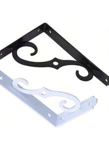 2pcs Iron Triangular Floral Bracket, Wall Mounted Wood Board Support Rack, Home Decor Floating Shelf Storage Bracket, Iron Bookshelf Load-Bearing Rack, Partition Bracket, Wood Board Storage Support Wall Rack - Multicolor - View 5