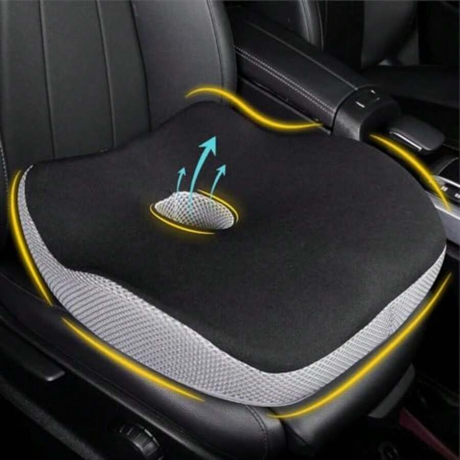CYPN47*41cm Mas Grande - Cojin para Asiento Automovil Asientos para Auto con Dona para Hemorroides Cojin para Chofer Mejore Campo Visual y ComodidadFashion - Gris - Ver 1