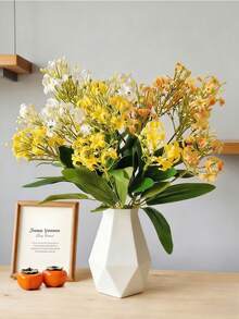 仿真百里香枝条、丁香、桂花、人造绿叶、人造绿茎、婚礼摄影道具、桂花插花、花园家居装饰、春季 - 彩色 - 查看 5