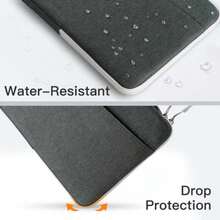 CYPNJETech Funda Portátil para MacBook Air/Pro 13-16 Pulgadas Notebook Funda Impermeable con Asa Portátil y Bolsillo para AccesoriosFashion - Gris oscuro - Ver 6
