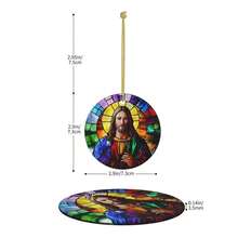 Jes 1us Ceramic Christmas Hanging Ornament For Xmas Tree Wedding Holiday Party Home Decor - 耶穌1us - 查看 4